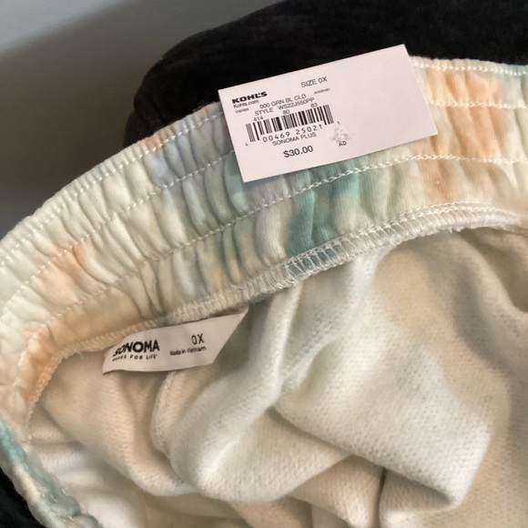 SONOMA fleece shorts woman’s size OX color called green blue cloud NWT p… - Picture 10 of 16